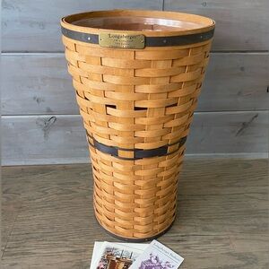 1994 LONGABERGER JW Collection 
Large Umbrella Basket & Protector Blue Weave